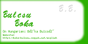 bulcsu boka business card